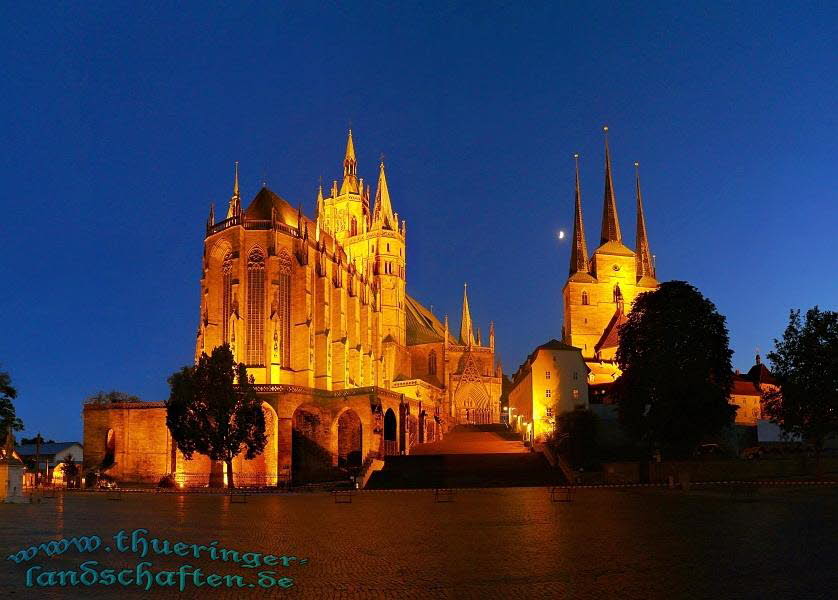 Erfurter Dom & Severiikirche zur blauen Stunde