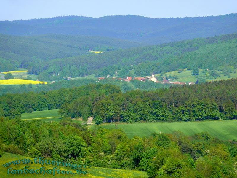 Blick von der Burg Greifenstein auf Kleinglitz