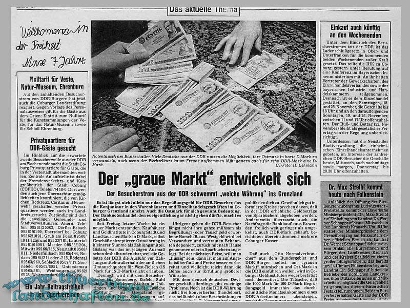 Grenzmuseum Eisfeld - Historische Zeitungsartikel