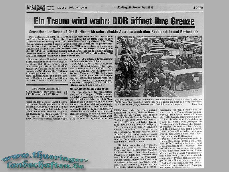 Grenzmuseum Eisfeld - Historische Zeitungsartikel