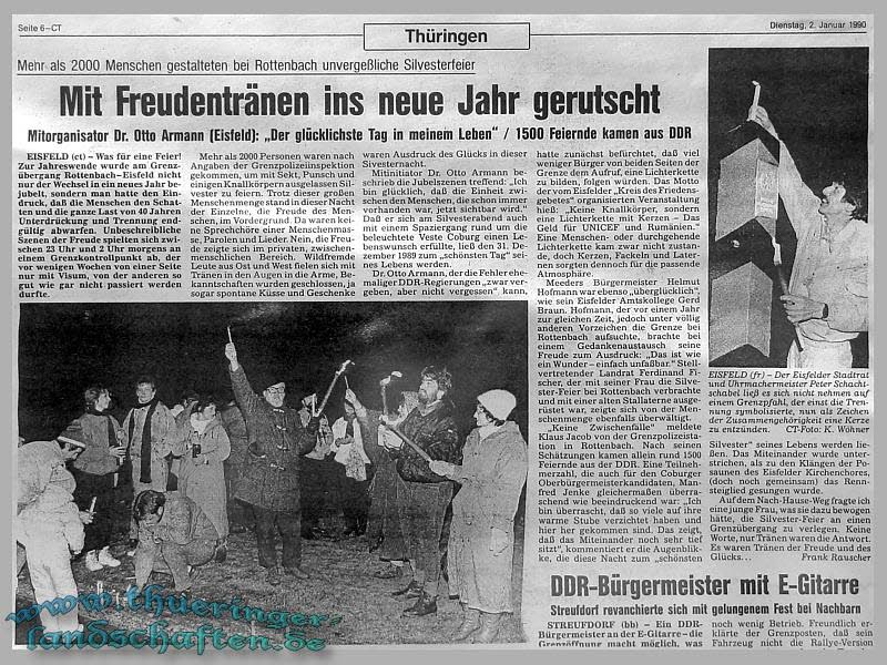 Grenzmuseum Eisfeld - Historische Zeitungsartikel