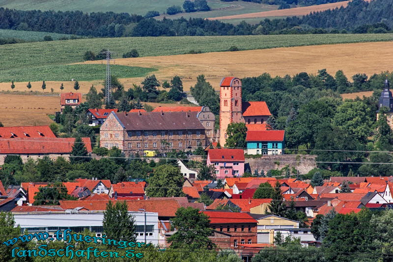 Blick zum Renaissanceschloss und Zur Basilika Breitungen