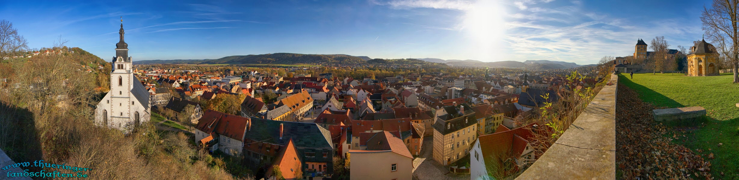 Schlo Heidecksburg Panorama Blick auf Rudolstadt