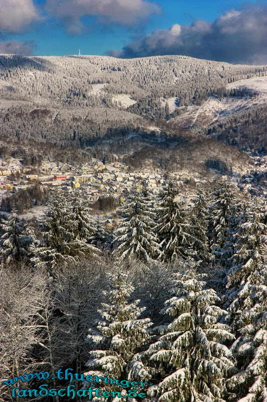 Blick vom Ringberg-Hotel aus auf Suhl