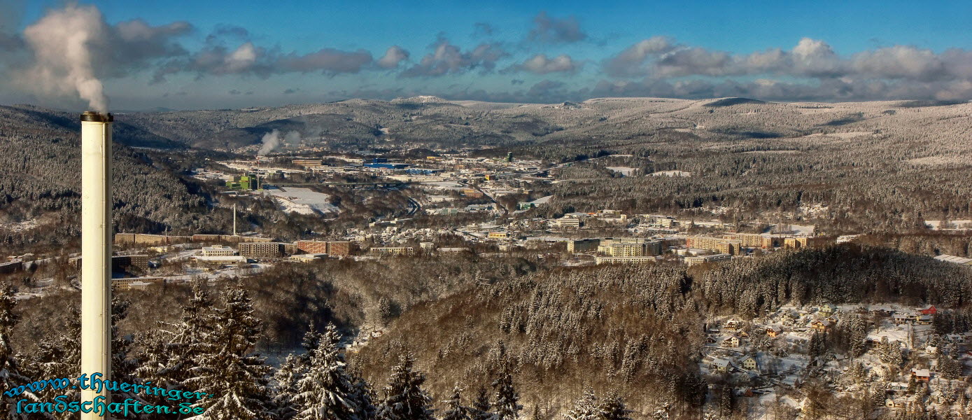 Blick vom Ringberg-Hotel aus auf Suhl