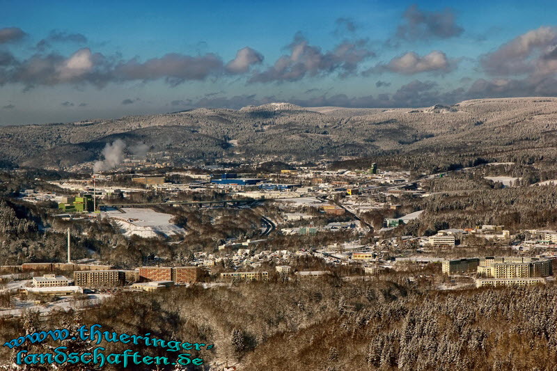 Blick vom Ringberg-Hotel aus auf Suhl