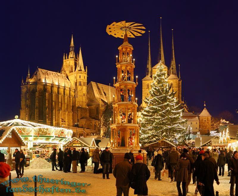 Weihnachtsmarkt Erfurt bei Nacht