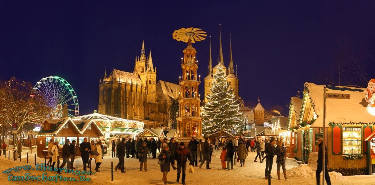 Weihnachtsmarkt Erfurt bei Nacht