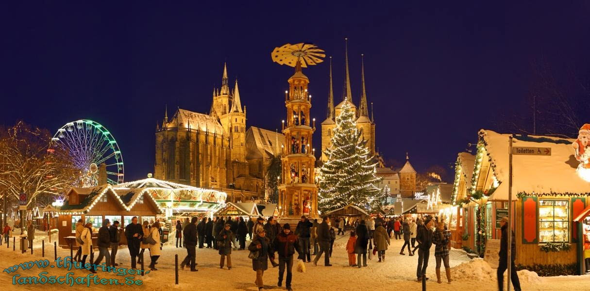 Weihnachtsmarkt Erfurt bei Nacht